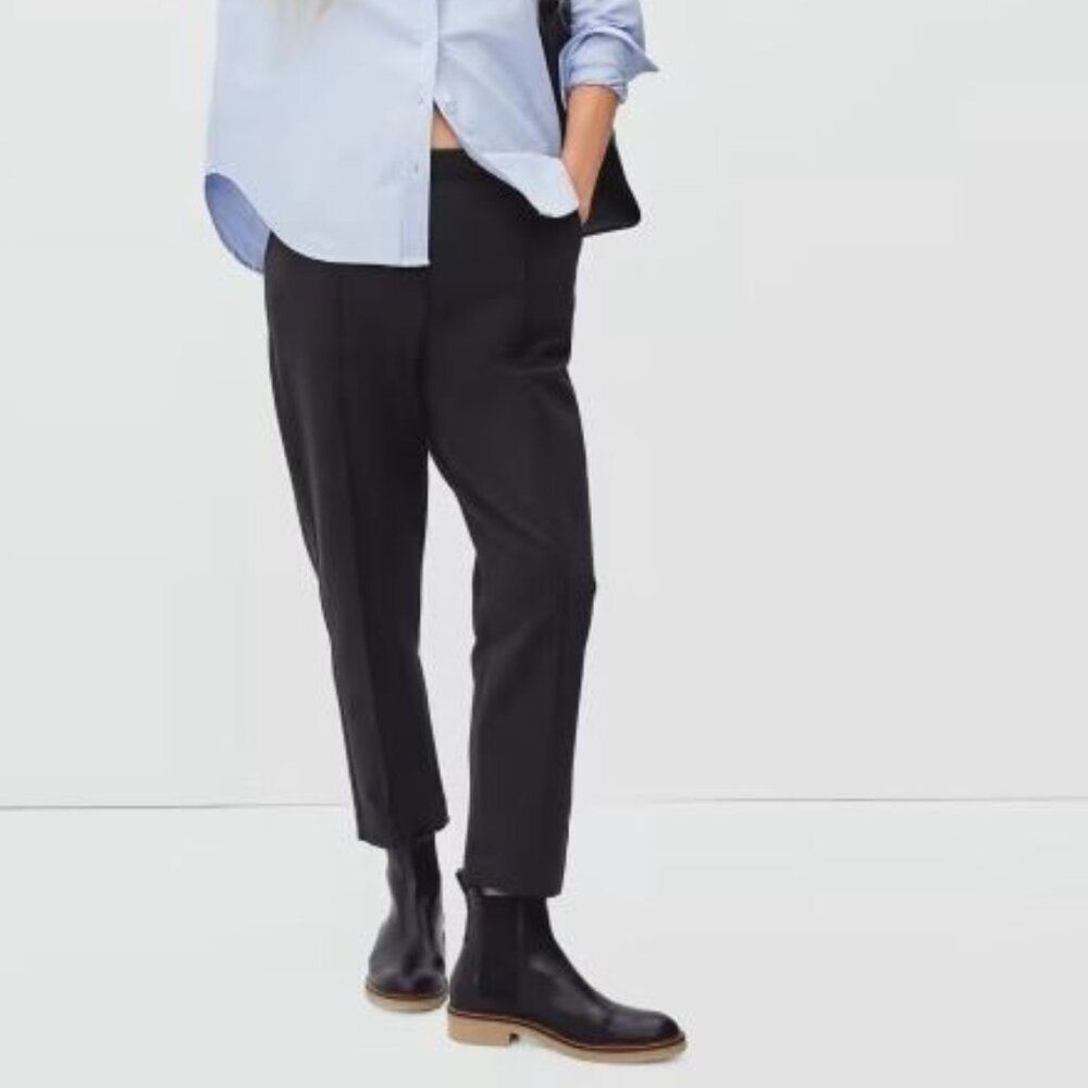 Everlane The Dream High Rise Pintuck Knit Pull On Pant Black S